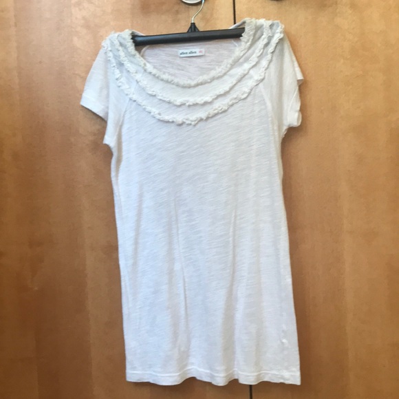 Allen allen white ruffle top - Picture 1 of 2